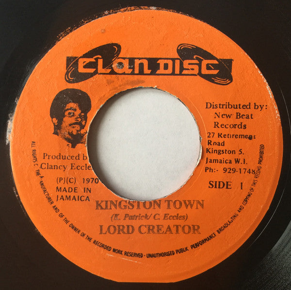 Lord Creator : Kingston Town (7", RE, Ora)