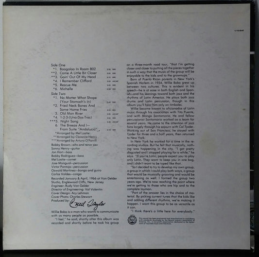 Willie Bobo : Uno Dos Tres 1•2•3 (LP, Album)