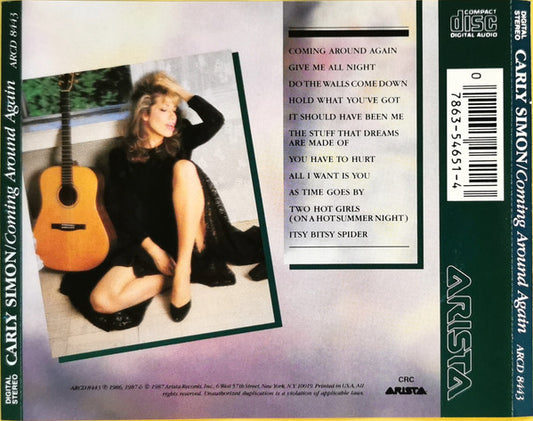 Carly Simon : Coming Around Again (CD, Album, Club)