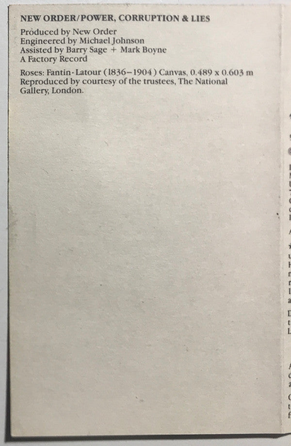 New Order : Power, Corruption & Lies (Cass, Album, RE, SR,)