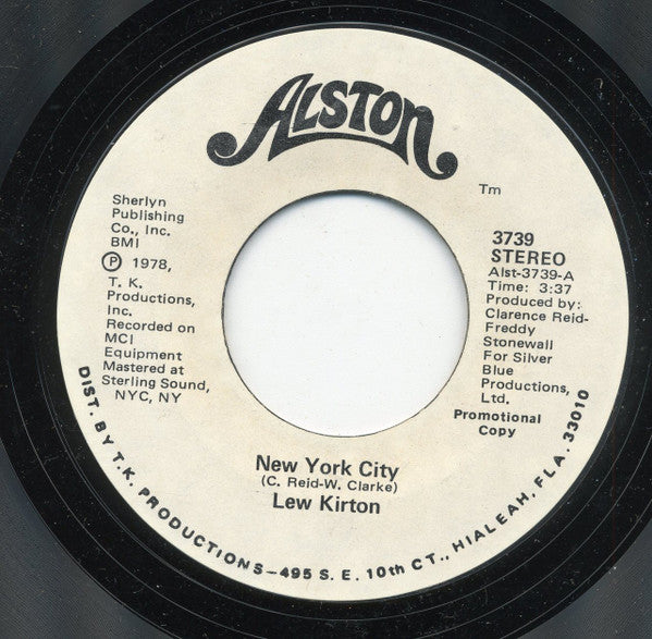 Lew Kirton : New York City (7", Promo, Styrene)