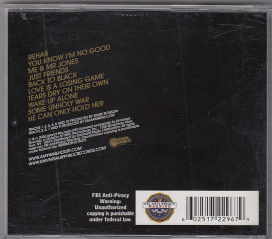 Amy Winehouse : Back To Black (CD, Album, RE, Par)