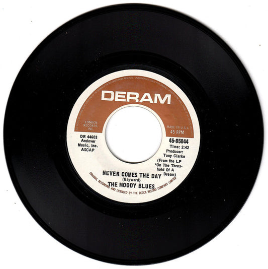 The Moody Blues : Never Comes The Day (7", Single, Lab)