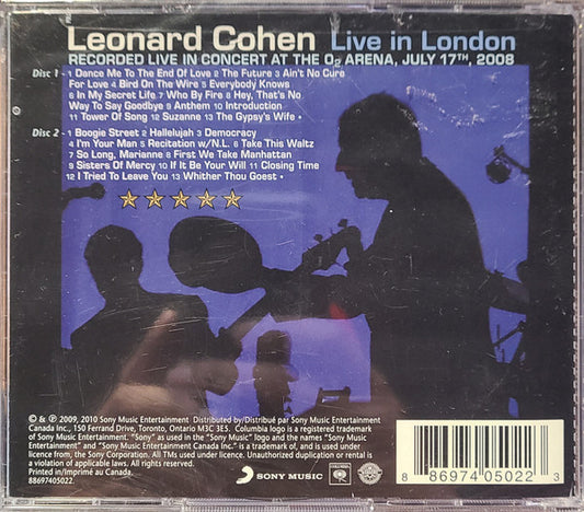 Leonard Cohen : Live In London (2xCD, Album)