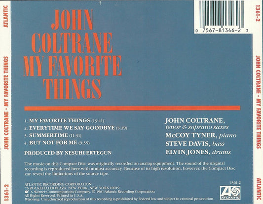 John Coltrane : My Favorite Things (CD, Album, RE)