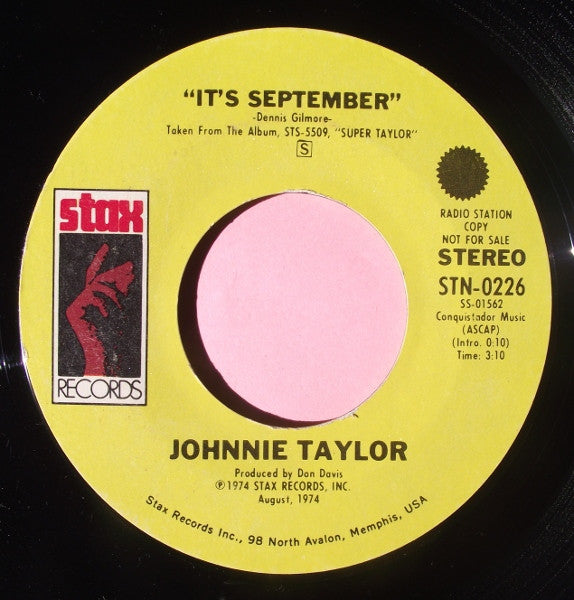 Johnnie Taylor : It's September (7", Single, Promo)