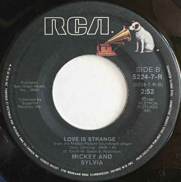 Bill Medley & Jennifer Warnes / Mickey & Sylvia : (I've Had) The Time Of My Life / Love Is Strange (7")