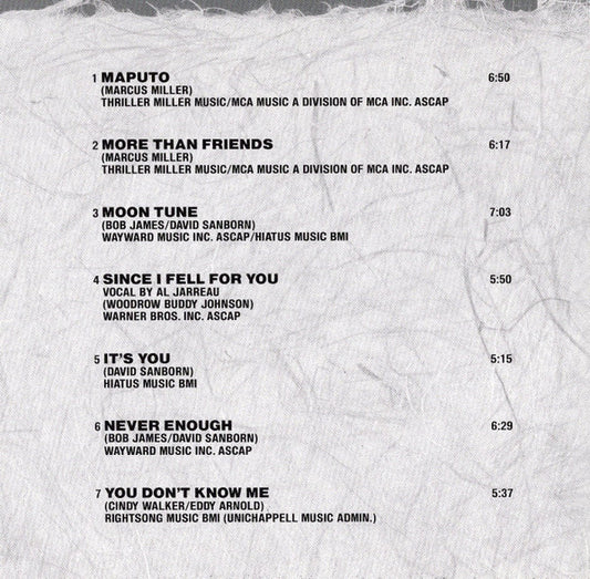 Bob James / David Sanborn : Double Vision (CD, Album)