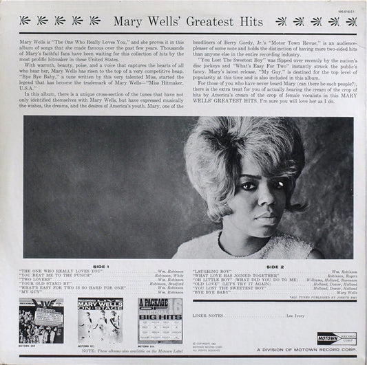 Mary Wells : Greatest Hits (LP, Album, Comp, RE)