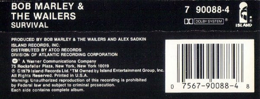 Bob Marley & The Wailers : Survival (Cass, Album, RE)