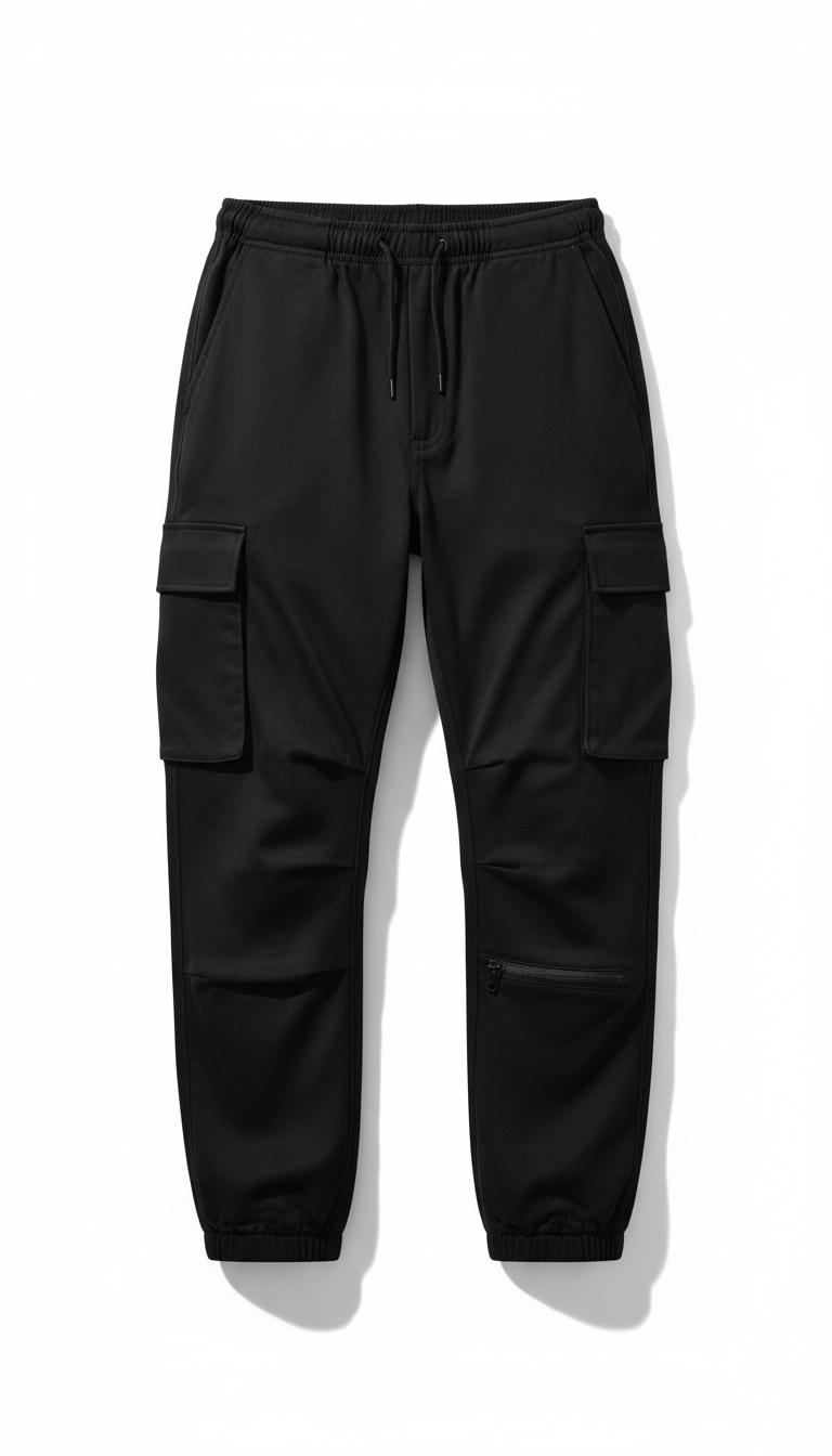 Black Cargo Pants Relaxed Fit