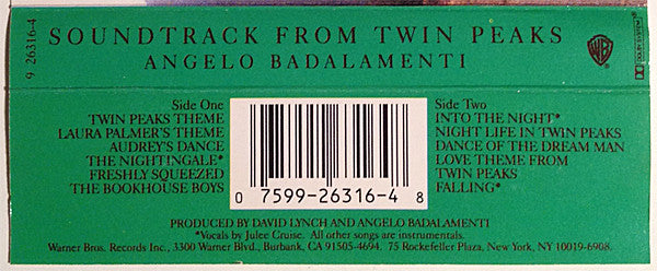 Angelo Badalamenti : Soundtrack From Twin Peaks (Cass, Album, AR,)
