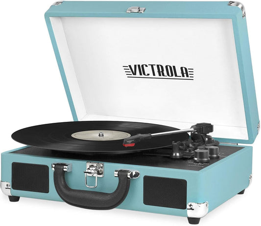 Victrola Bluetooth Portable Suitcase Record Player with Built-in Speakers VSC-550BT-BK