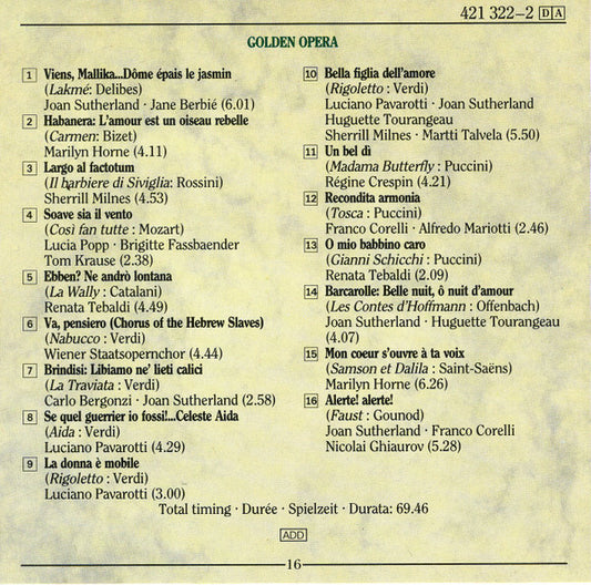 Various : Golden Opera (CD, Album, Comp)