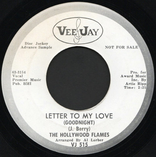 The Hollywood Flames : Drop Me A Line (7", Promo)