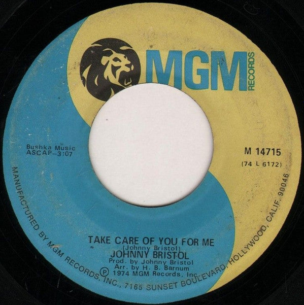 Johnny Bristol : Hang On In There Baby / Take Care Of You For Me (7", Single)