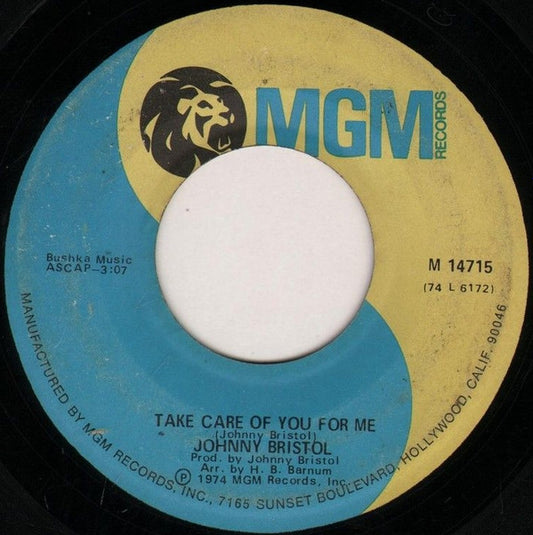 Johnny Bristol : Hang On In There Baby / Take Care Of You For Me (7", Single)