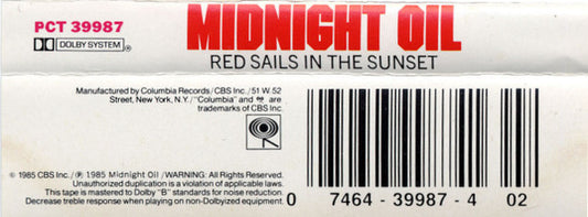 Midnight Oil : Red Sails In The Sunset (Cass, Album, Dol)