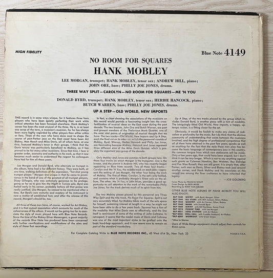 Hank Mobley - No Room For Squares (LP, Album, Mono) VG