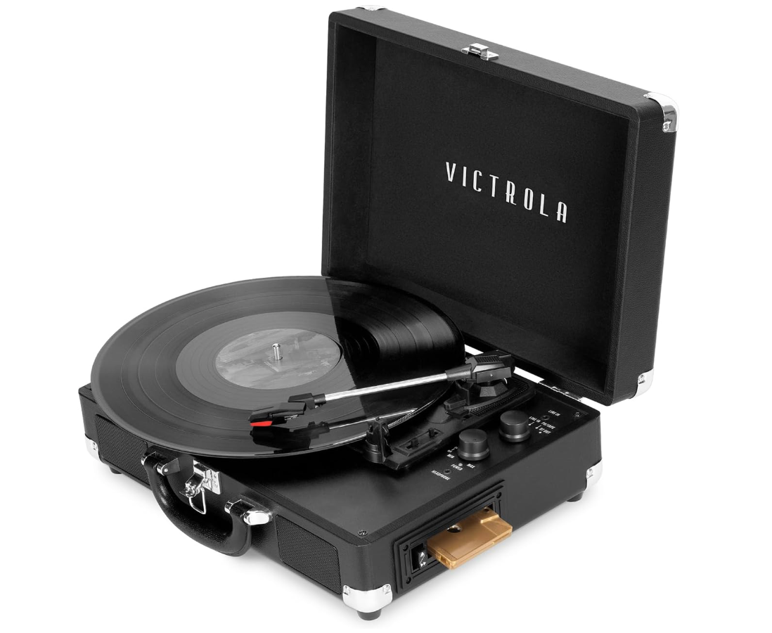 Victrola VSC-500BTC Vinyl Suitcase Record Player with Cassette, Bluetooth connectivity
