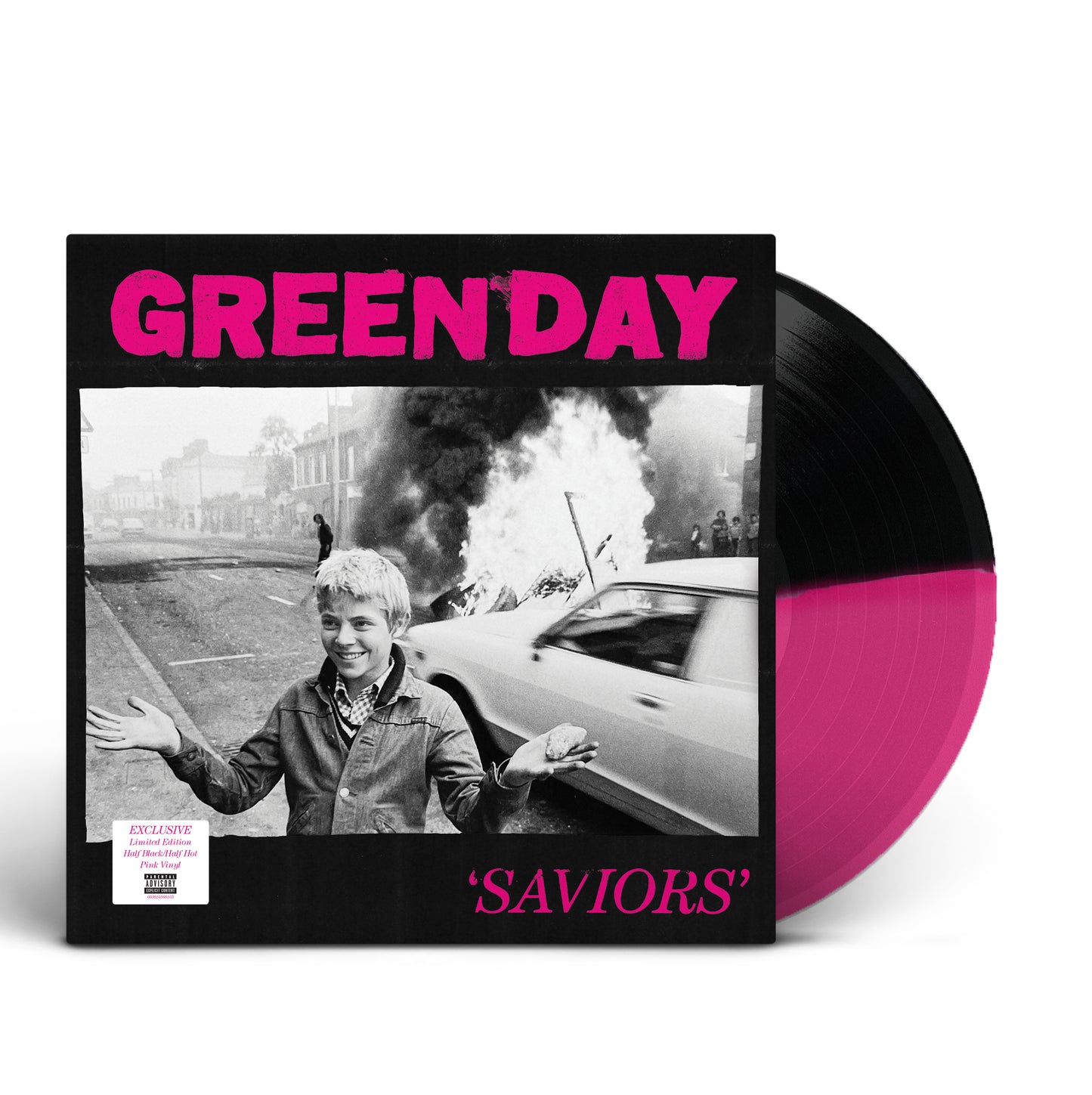 Green Day - Saviors (Magenta & Black Color Split Vinyl w/24"x36" Poster, Indie Exclusive) (LP) M