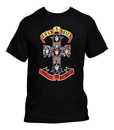 Guns N Roses - Men'S Guns N' Roses Cross T Shirt, Black, Xx-Large (LP) M
