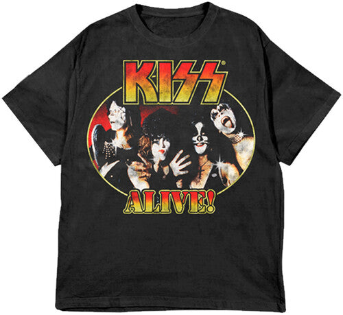 Kiss - KISS Alive! Portrait Black Unisex Short Sleeve T-shirt 2XL (XX Large Shirt, Black) (LP) M