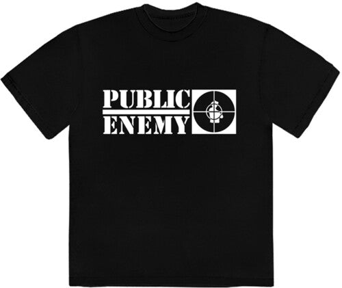 - Public Enemy Long Logo Black Unisex Short Sleeve T-shirt Medium (LP) M