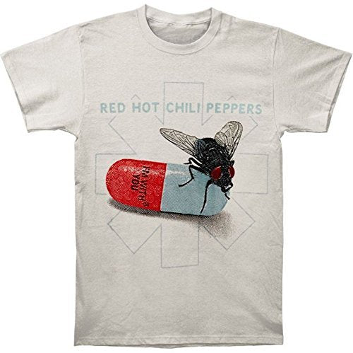 RED HOT CHILI PEPPERS - Men'S Red Hot Chili Peppers Fly Prints T-Shirt, Grey, Medium (LP) M