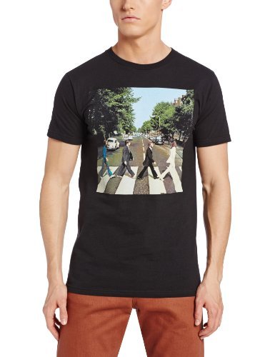 The Beatles - Men'S The Beatles Abbey Road Distressed T Shirt, Black, Large (LP) M