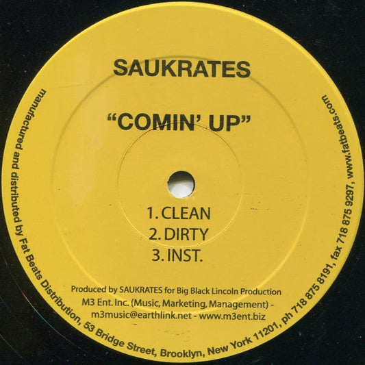 Saukrates : Sumthin For Da Streetz / Comin' Up (12")