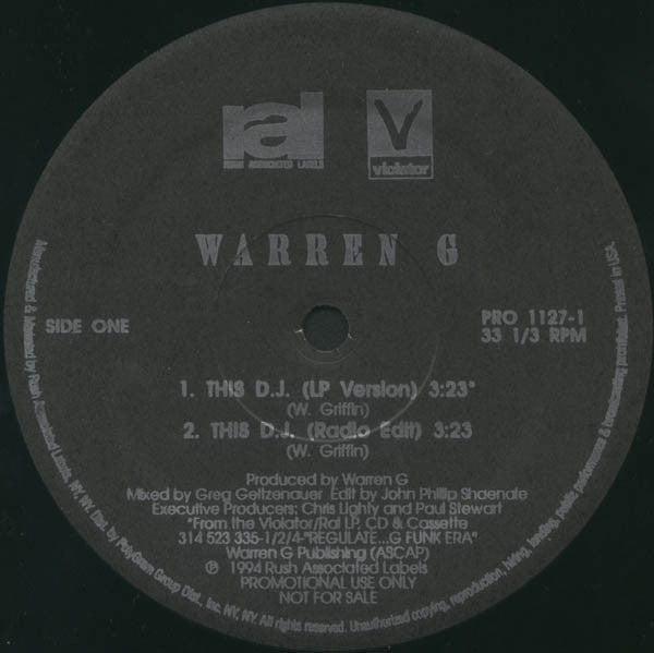 Warren G : This DJ (12", Single, Promo)
