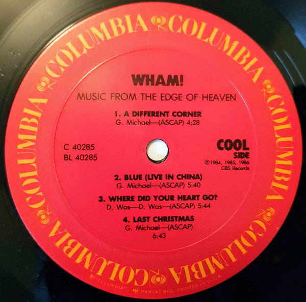 Wham! : Music From The Edge Of Heaven (LP, Album, RP, Pit)