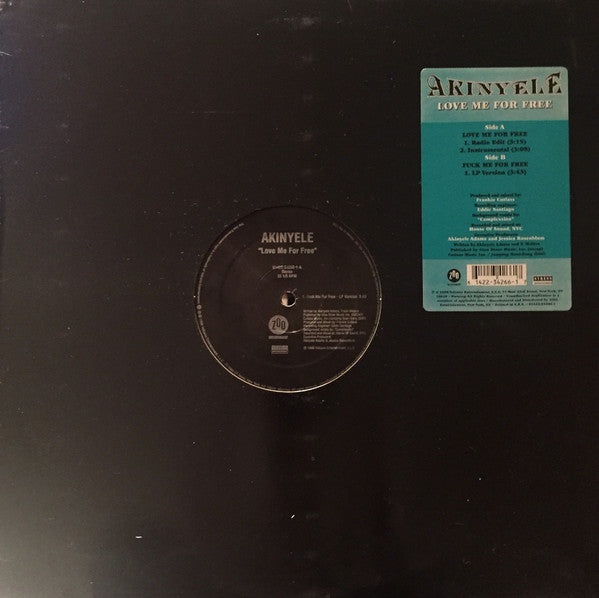 Akinyele : Love Me For Free (12", Single, RE)