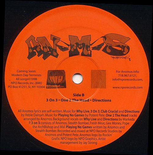 Anomos : Why Live EP (12", EP)