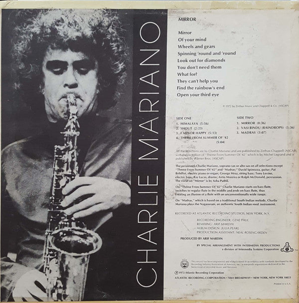 Charlie Mariano : Mirror (LP, Album, RI)