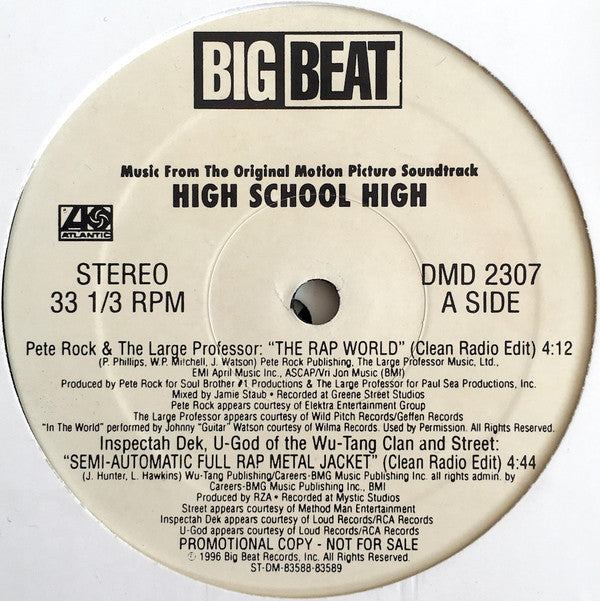 Various : High School High (Music From The Original Motion Picture Soundtrack) (12", Promo, Smplr)