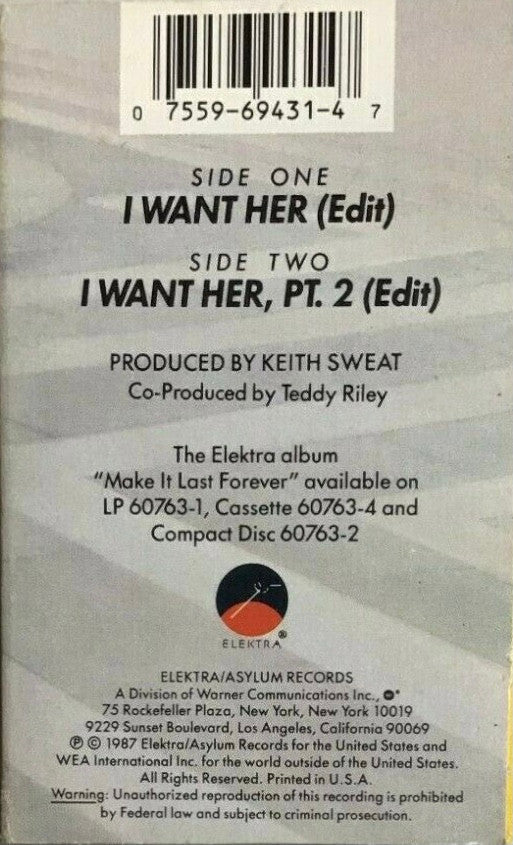 Keith Sweat : I Want Her (Cass, Single)