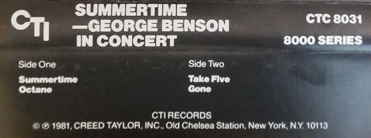 George Benson : Summertime- George Benson In Concert (Cass, Album, Dol)