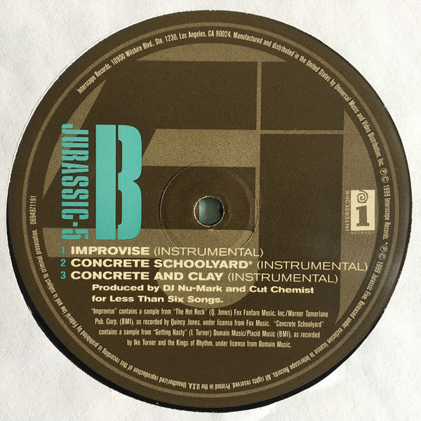 Jurassic 5 : Improvise (12", Single)