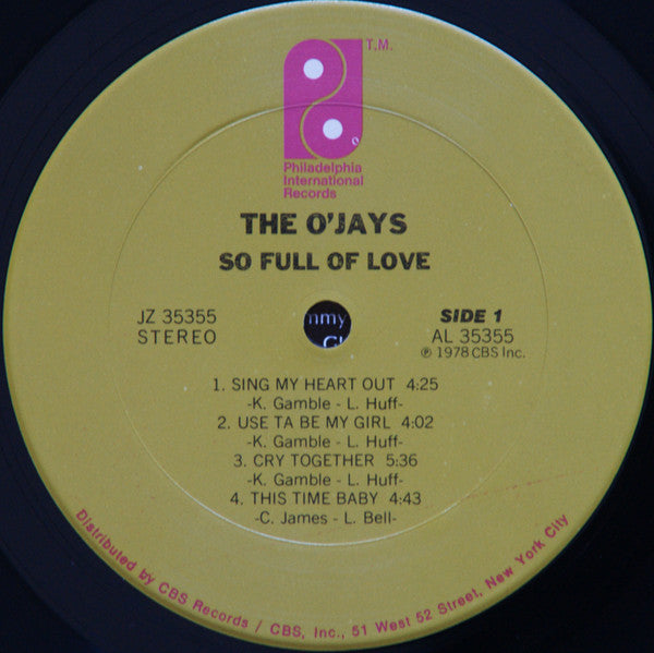 The O'Jays : So Full Of Love (LP, Album)
