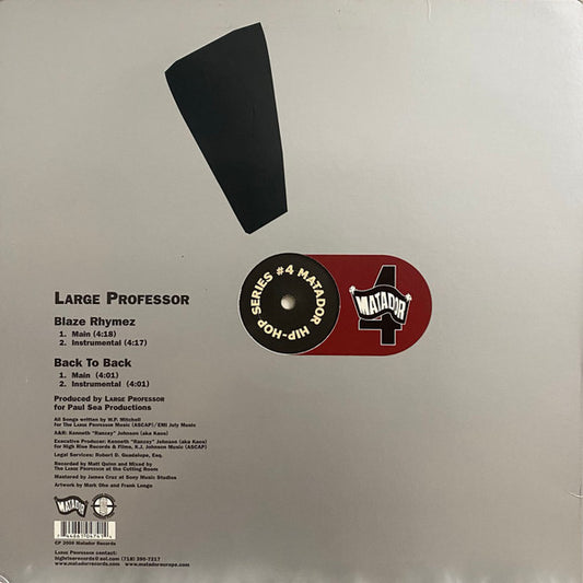 Large Professor : Blaze Rhymez / Back To Back (12", Single)