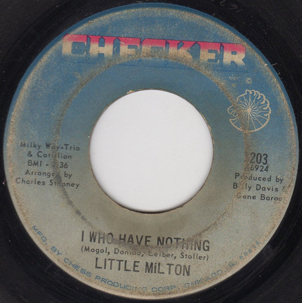 Little Milton : At The Dark End Of The Street / I Who Have Nothing (7", Single)