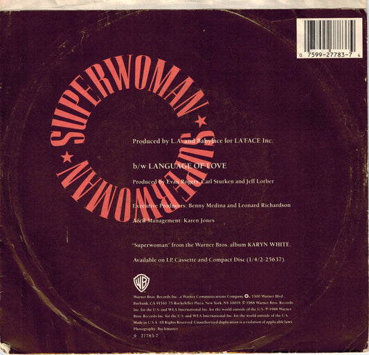 Karyn White : Superwoman (7", Single, Spe)