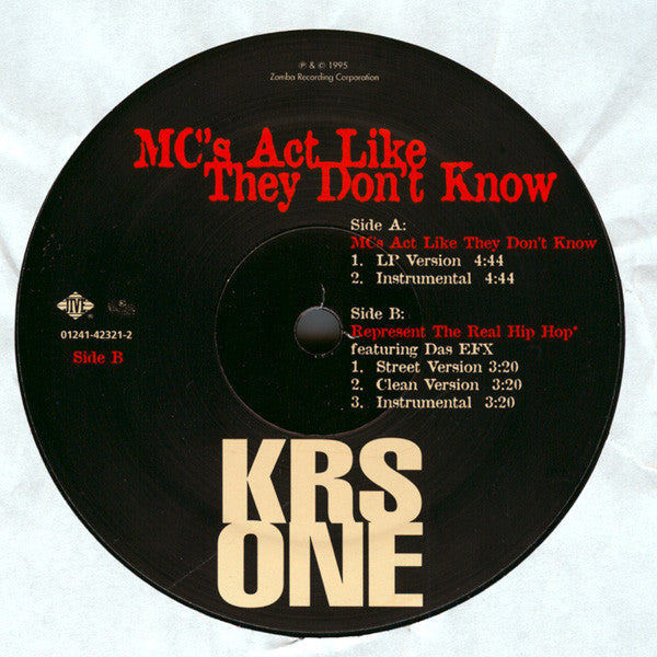 KRS-One : MC's Act Like They Don't Know (12")