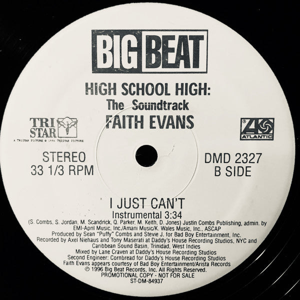 Faith Evans : I Just Can't (12", Promo)