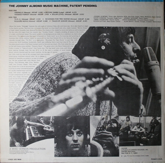 Johnny Almond Music Machine : Patent Pending (LP, Album)