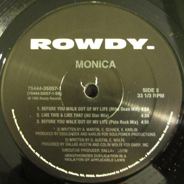 Monica : Before You Walk Out Of My Life & Like This And Like That (Remix) (12")