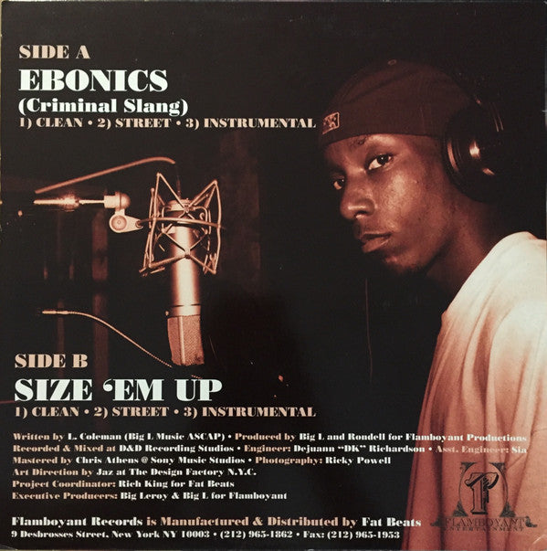 Big L : Ebonics / Size 'Em Up (12")
