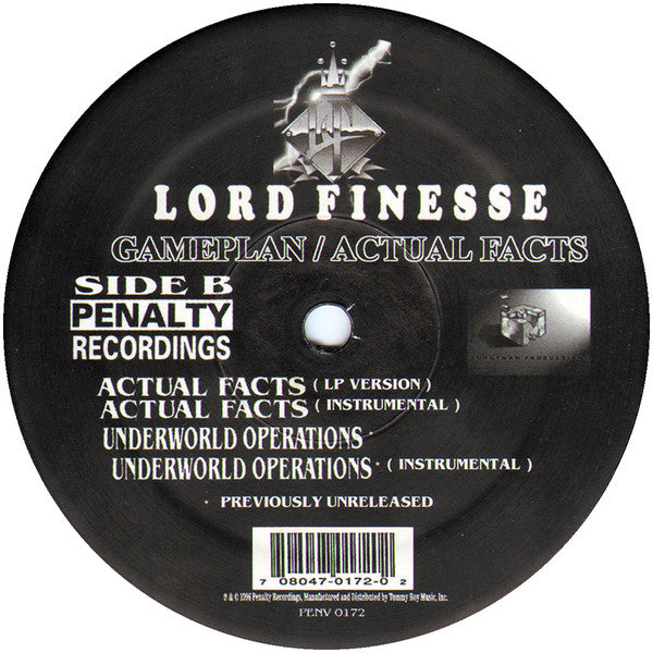 Lord Finesse : Gameplan / Actual Facts (12")